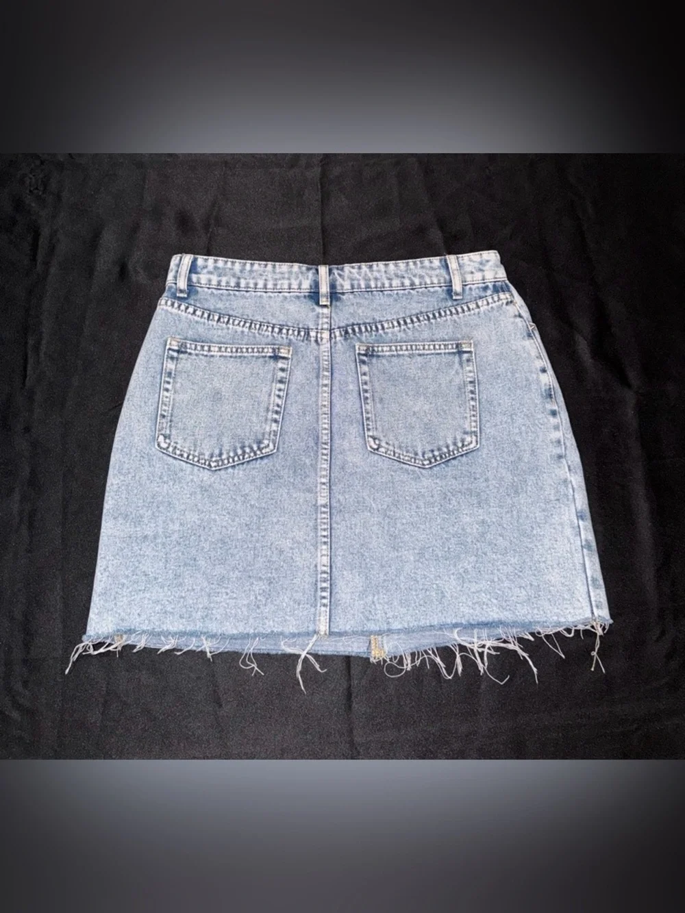 Audrey Parks x Francesca's Blue Raw Vintage-Inspired Mini Skirt Women's L NWT